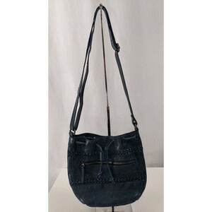 Vilenca Holland Anthropologie Shoulder Bag Crossbody Purse Dark Teal Leather